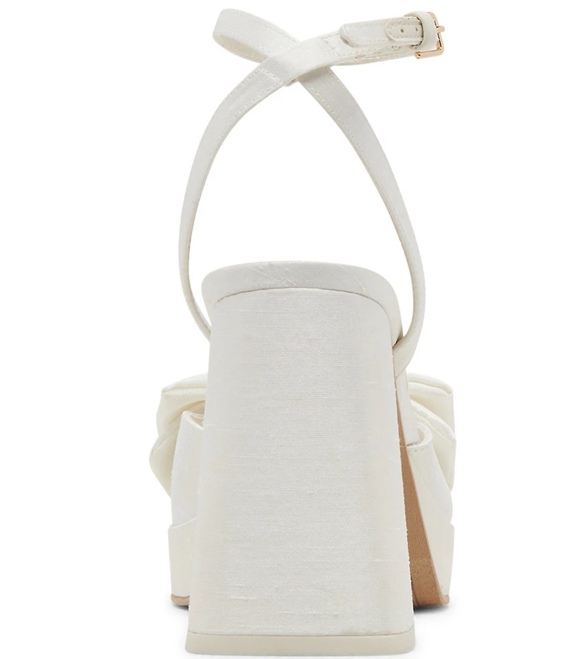 Dolce Vita Patton Satin Pearl Bow Ornament Platform Dress Sandals