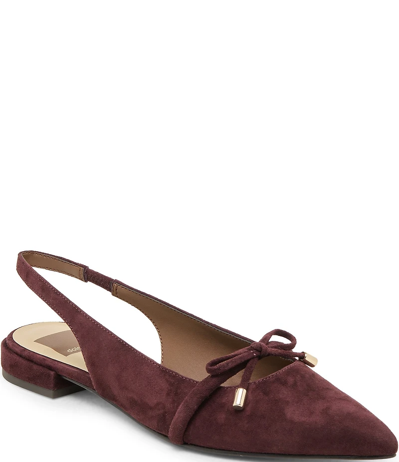 Dolce Vita Payge Suede Slingback Bow Flats
