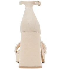 Dolce Vita Peltin Pearl Embellished Raffia Detail Platform Dress Sandals