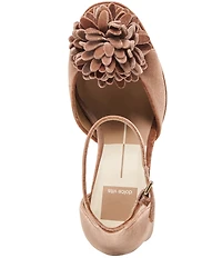 Dolce Vita Perel Velvet Pom Ornament Ankle Strap Platform Dress Sandals