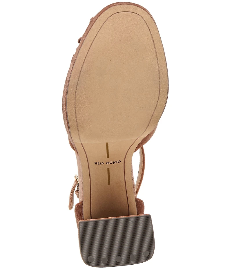 Dolce Vita Perel Velvet Pom Ornament Ankle Strap Platform Dress Sandals