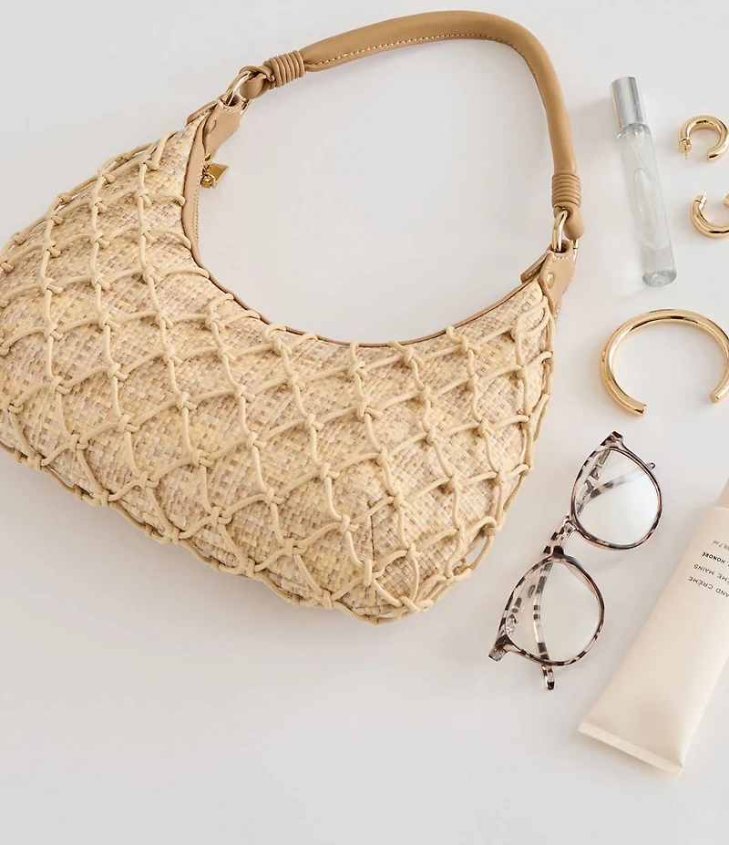 Dolce Vita Positano Raffia Net Shoulder Bag