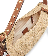 Dolce Vita Raffia Fortune Cookie Tassle Contrast Trim Shoulder Bag