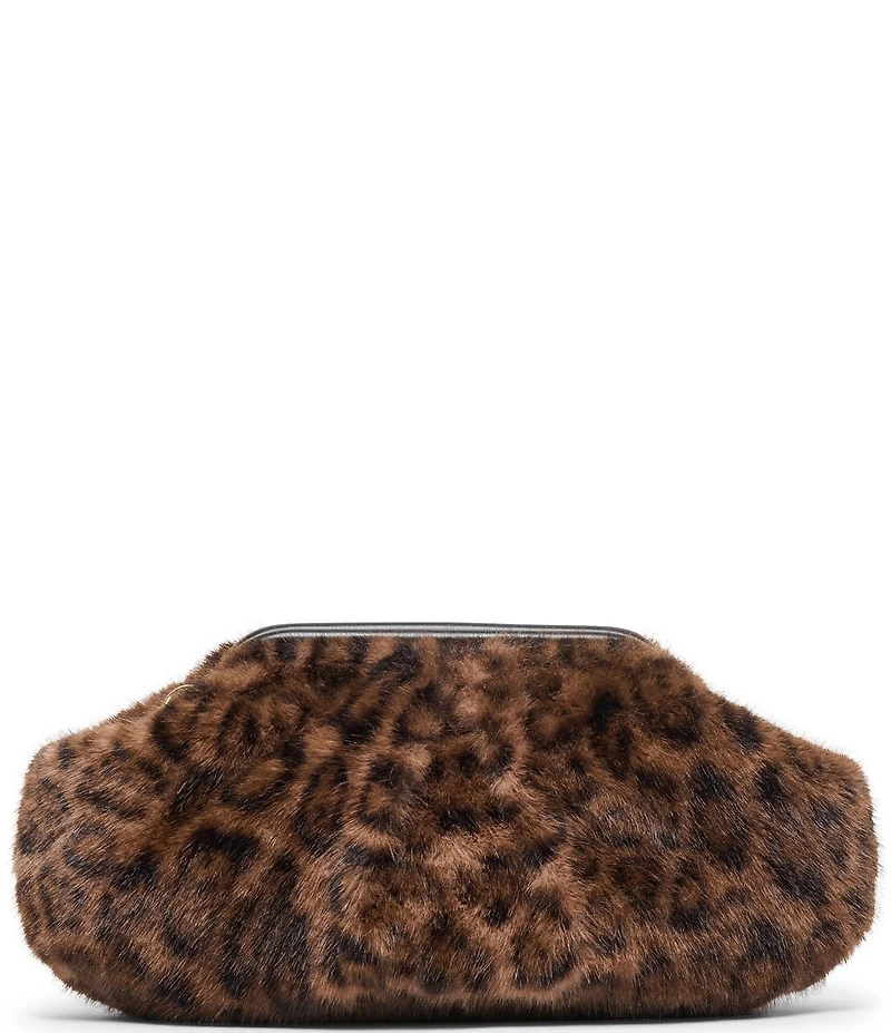 Dolce Vita Ramona Oversized Faux Fur Leopard Print Clutch