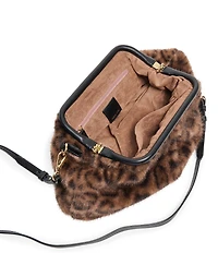 Dolce Vita Ramona Oversized Faux Fur Leopard Print Clutch