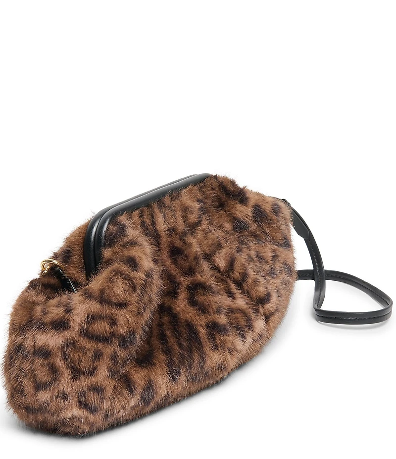 Dolce Vita Ramona Oversized Faux Fur Leopard Print Clutch