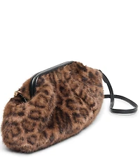 Dolce Vita Ramona Oversized Faux Fur Leopard Print Clutch