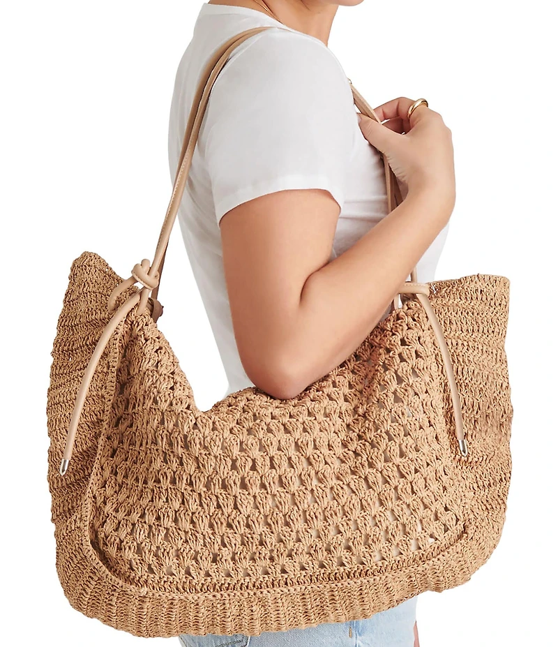 Dolce Vita Ravello Raffia Zip Top Tote Bag