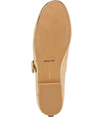 Dolce Vita Relan Distressed Leather Ornamented Mary Jane Strap Ballet Flats