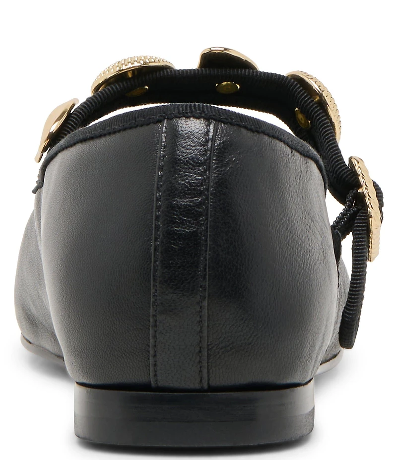 Dolce Vita Relan Leather Ornamented Mary Jane Strap Ballet Flats