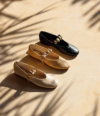 Dolce Vita Relan Leather Ornamented Mary Jane Strap Ballet Flats
