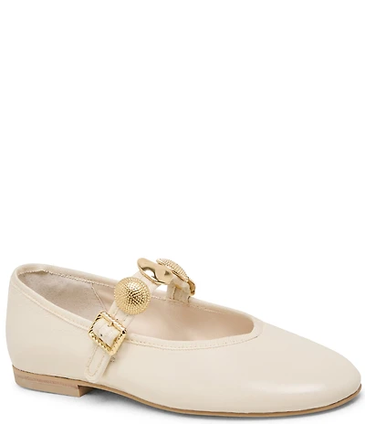 Dolce Vita Relan Leather Ornamented Mary Jane Strap Ballet Flats