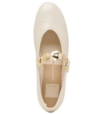 Dolce Vita Relan Leather Ornamented Mary Jane Strap Ballet Flats