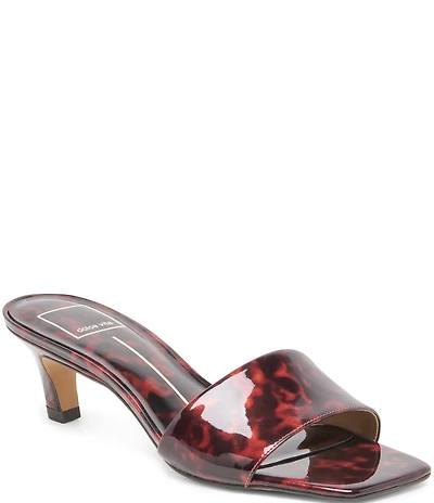 Dolce Vita Rexa Tortoise Patent Leather Dress Slide Sandals