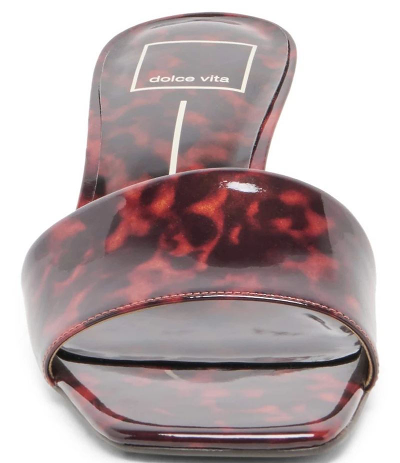 Dolce Vita Rexa Tortoise Patent Leather Dress Slide Sandals