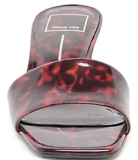 Dolce Vita Rexa Tortoise Patent Leather Dress Slide Sandals