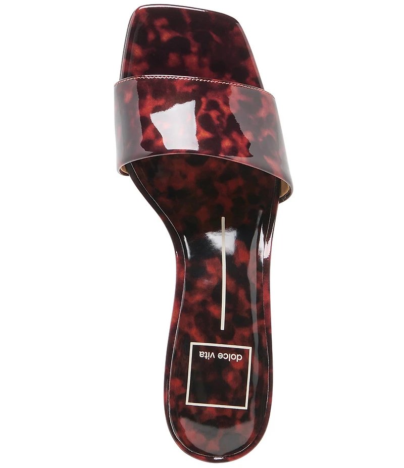 Dolce Vita Rexa Tortoise Patent Leather Dress Slide Sandals