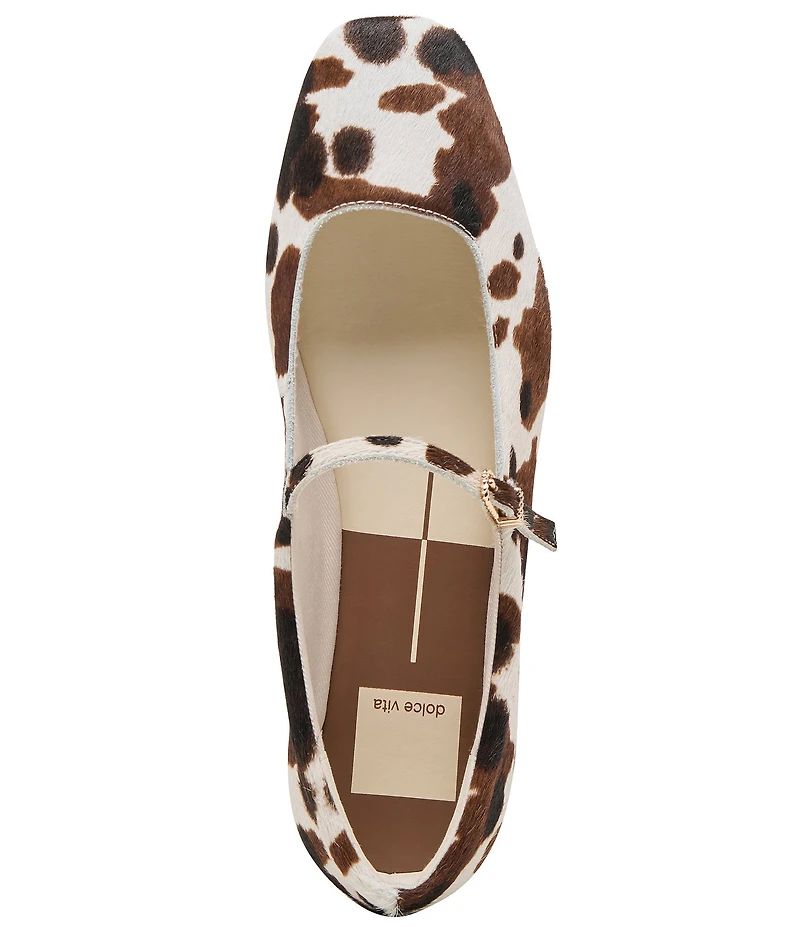 Dolce Vita Reyes Cow Print Calf Hair Mary Jane Ballet Flats