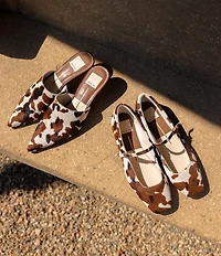 Dolce Vita Reyes Cow Print Calf Hair Mary Jane Ballet Flats