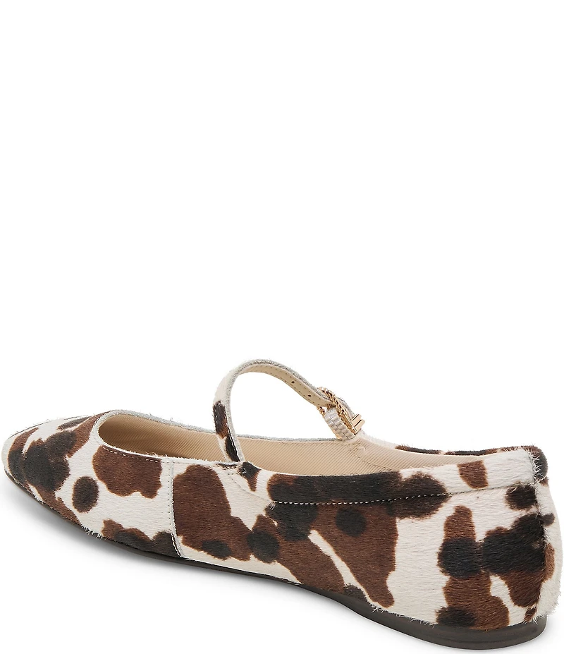 Dolce Vita Reyes Cow Print Calf Hair Mary Jane Ballet Flats