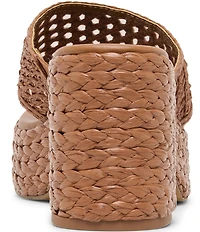 Dolce Vita Ripple Raffia Platform Thong Sandals