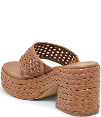 Dolce Vita Ripple Raffia Platform Thong Sandals