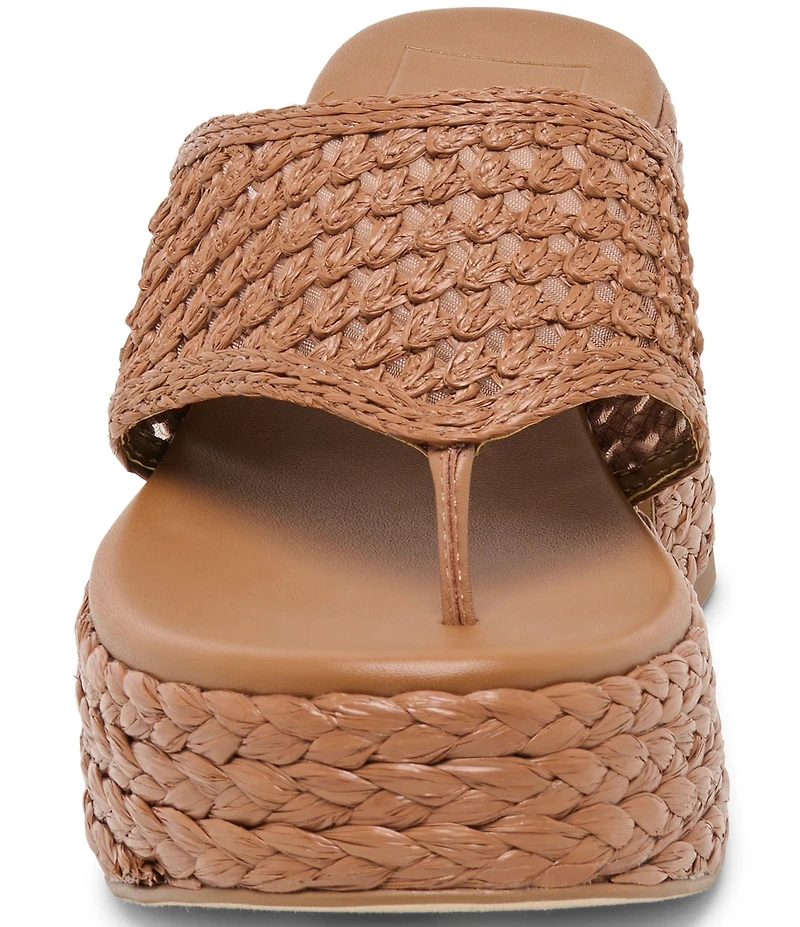 Dolce Vita Ripple Raffia Platform Thong Sandals