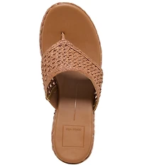 Dolce Vita Ripple Raffia Platform Thong Sandals