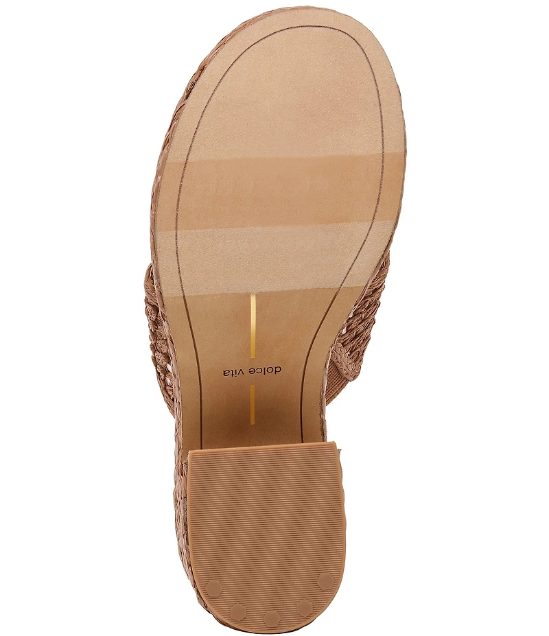 Dolce Vita Ripple Raffia Platform Thong Sandals