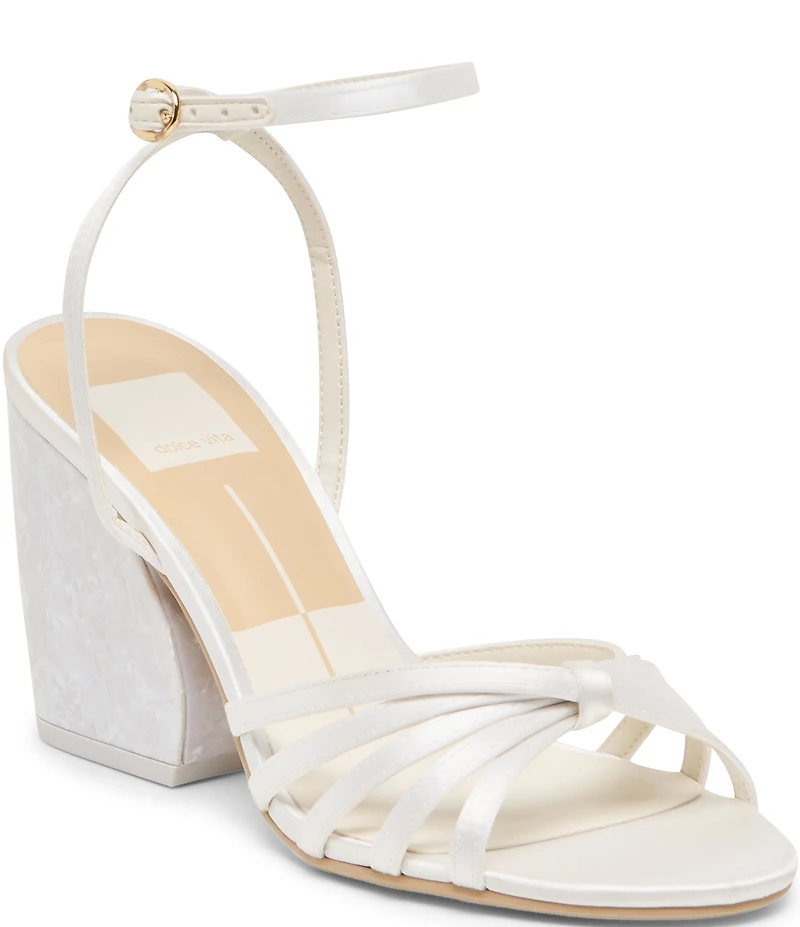 Dolce Vita Ronica Satin Strappy Block Heel Dress Sandals