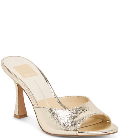 Dolce Vita Rosha Distressed Leather Dress Slide Sandals