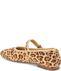 Dolce Vita Roslyn Leopard Print Calf Hair Mary Jane Ballet Flats