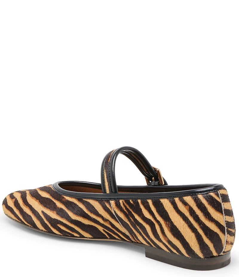 Dolce Vita Roslyn Tiger Print Calf Hair Mary Jane Ballet Flats