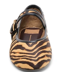 Dolce Vita Roslyn Tiger Print Calf Hair Mary Jane Ballet Flats