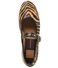 Dolce Vita Roslyn Tiger Print Calf Hair Mary Jane Ballet Flats