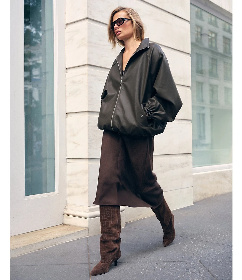 Dolce Vita Roxla Embossed Suede Tall Slouch Boots