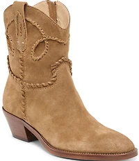 Dolce Vita Rudo Suede Stitching Detail Western Booties