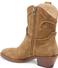 Dolce Vita Rudo Suede Stitching Detail Western Booties