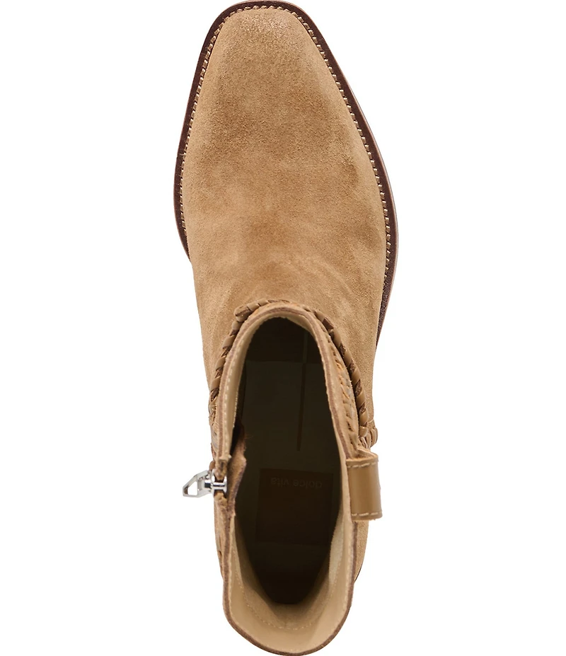 Dolce Vita Rudo Suede Stitching Detail Western Booties