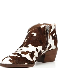 Dolce Vita Safira Cow Print Calf Hair Booties
