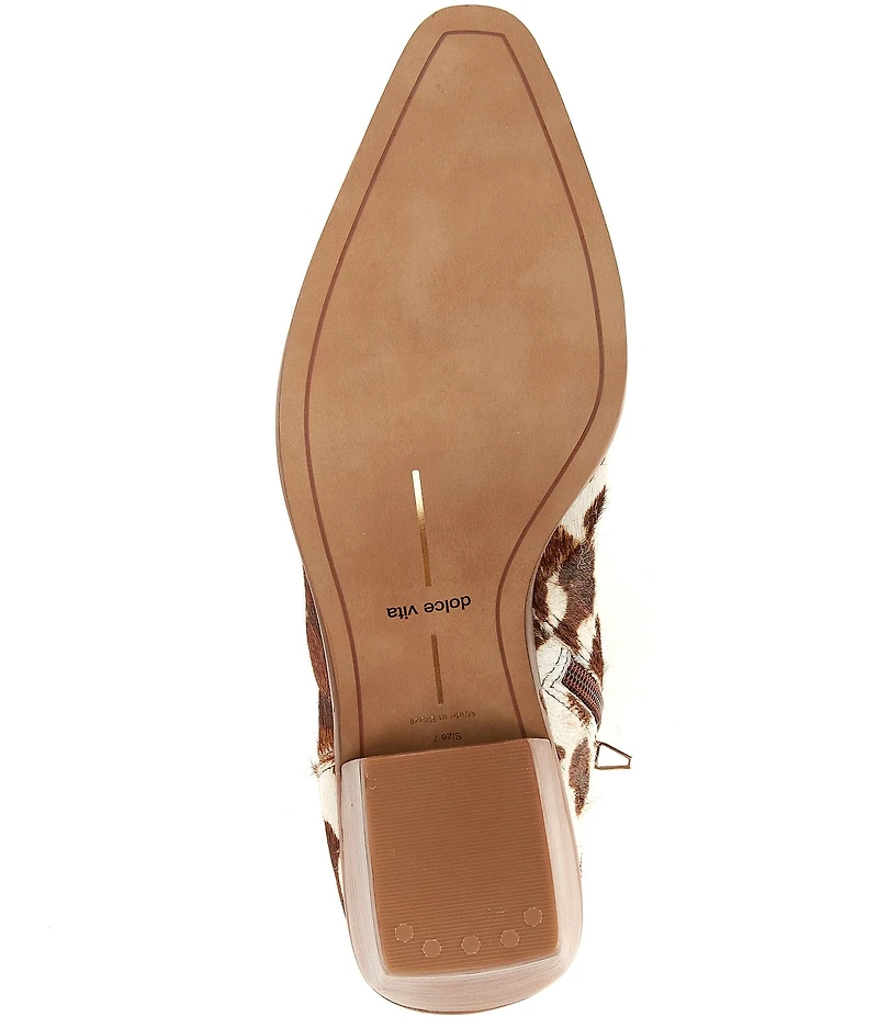 Dolce Vita Safira Cow Print Calf Hair Booties