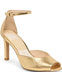 Dolce Vita Serlo Leather Peep Toe Ankle Strap Pumps