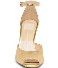Dolce Vita Serlo Leather Peep Toe Ankle Strap Pumps