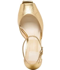 Dolce Vita Serlo Leather Peep Toe Ankle Strap Pumps