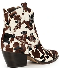 Dolce Vita Shania Cow Print Calf Hair Western Booties