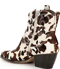 Dolce Vita Shania Cow Print Calf Hair Western Booties
