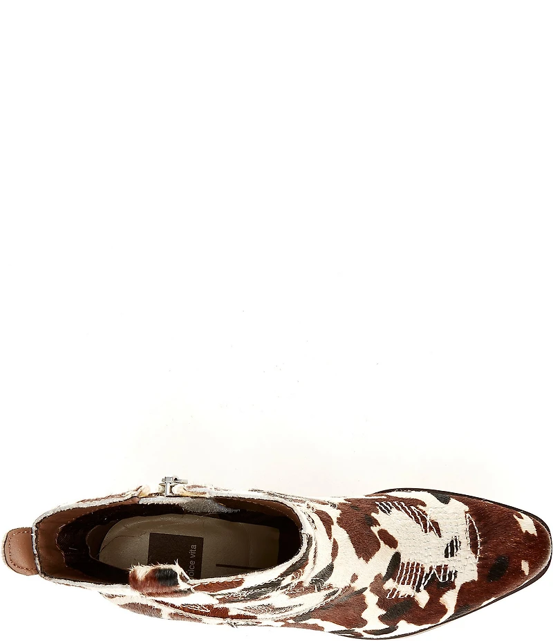 Dolce Vita Shania Cow Print Calf Hair Western Booties