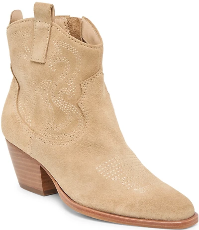 Dolce Vita Shania H2O Waterproof Suede Western Booties