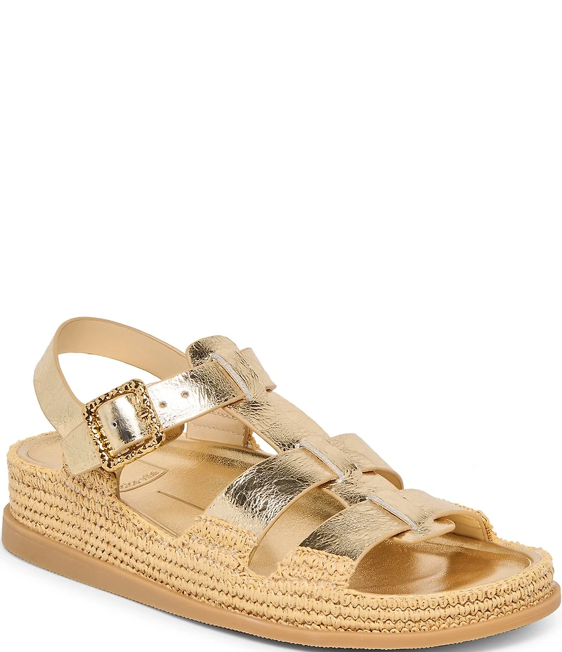 Dolce Vita Shenna Leather Gladiator Footbed Espadrille Sandals