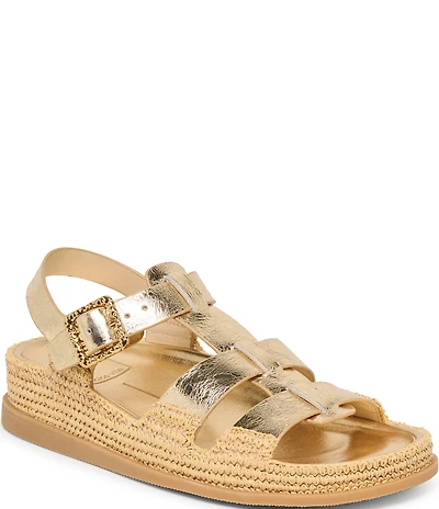 Dolce Vita Shenna Leather Gladiator Footbed Espadrille Sandals